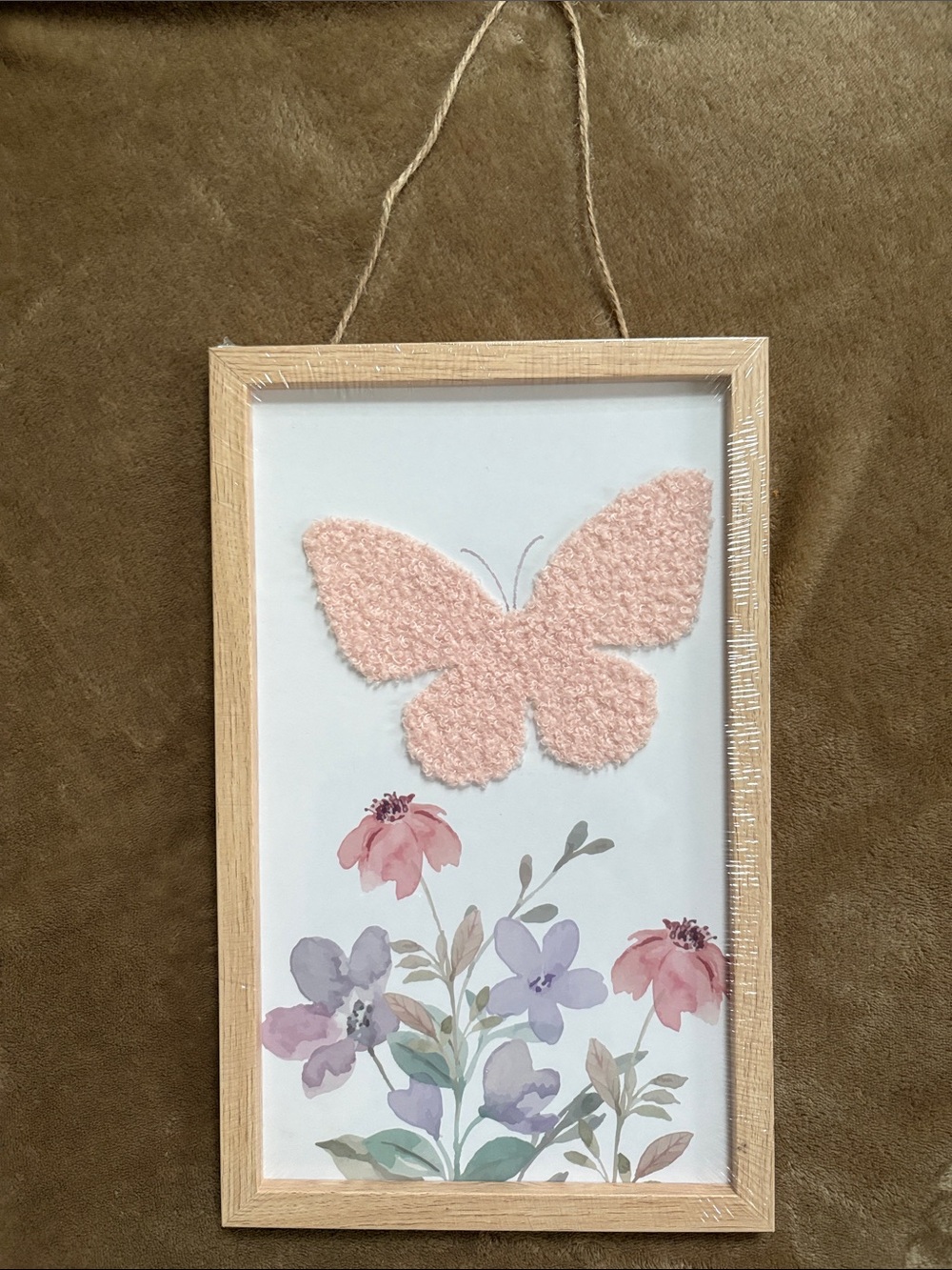 NWT Pink Butterfly Floral Wall Art - Framed Home Decor
